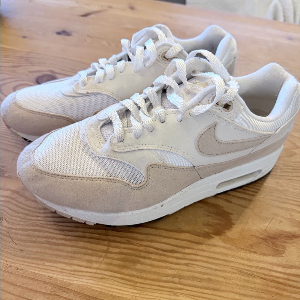 Nike Women's Athletic Sneakers in White and Light Beige